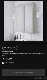 Godmorgon Ikea zrcadlová skříňka se dvířky