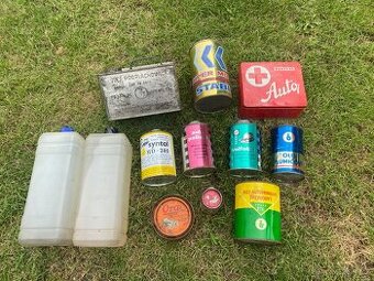 plechovka od oleje stará plechovka olej benzina retro moto