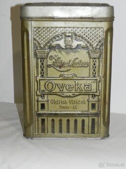 Stará plechovka žitná káva Oveka Oldřich Vitáček Praha