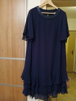 Spolecenske saty vel.46, barva tmavě modrá