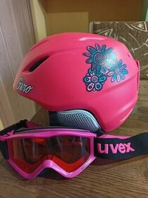 Značková dětská lyžařská helma GIRO vel. S. a brýle UVEX - 1