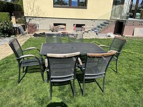 Zahradní nábytek zn. SUN FUN - stůl + 6 židlí