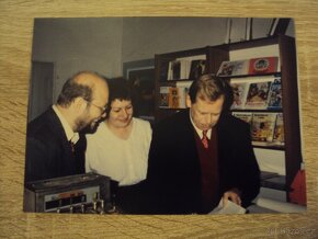 Podpis Václav Havel - I. Vydání knihy 1991, foto + lístek