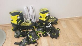 Lední/kolečkové brusle 38-41 s chrániči