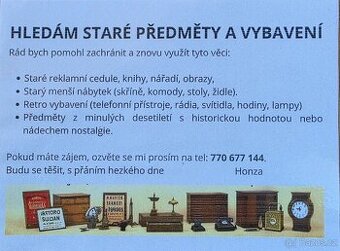 Koupím staré věci a vybavení