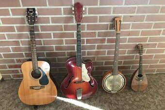 YAMAHA F-340, GIBSONKA, BANJO, MANDOLÍNA