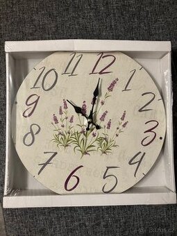 Prodám nové hodiny nástěnné Levandule pr. 34 cm