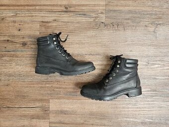 Černé boty Tamaris šněrovací kotníkové kožené velikost 38 dé