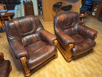 Kožená sedací souprava 3+1+1