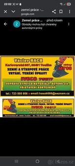 Zemní výkopové práce a přistavení kontejnerů