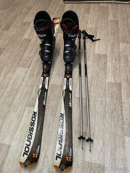 Lyže Rossignol 175cm rádius 11,lyžáky vel.44 a hůlky