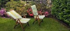 Teakové zahradní židle s polstry