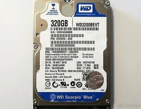 Harddisk 2,5" 320GB WD Scorpio Blue WD3200BEVT SATA II