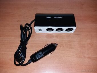Nabíječka 12/24V, 3x CL, 1x USB