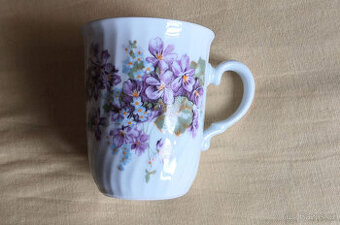 hrnek fialky 250ml , kralovarský porcelán - 1