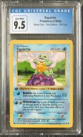 1st Edition Squirtle CGC 9.5 (PSA 10) Base Set Pokemon 1999.
