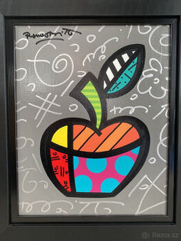 Romero Britto Art Night Treat podepsaný obraz na plátně, ori