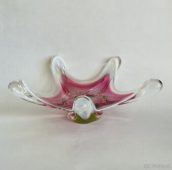 Mísa 33 cm, hutní sklo, Josef Hospodka Chřibská