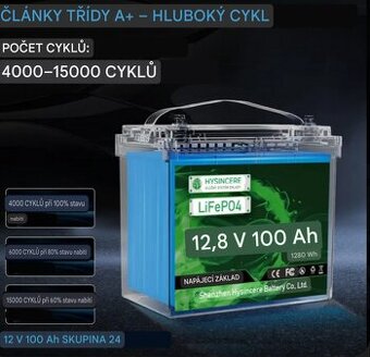 Akumulátor - baterie 12V 100Ah lifepo4 BMS