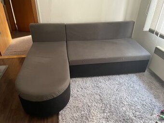 Kompaktní pohovka L rozkládací, úložný prostor