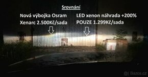 250% LED náhrada xenon. výbojek
