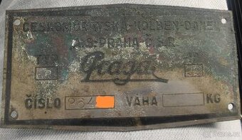 Prodám výrobní stitek Praga