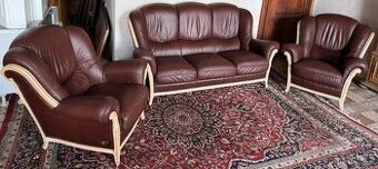 Luxusní italská kožená sedací souprava 3+1+1, 4334