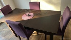 jídelní stůl Ikea Bjursta 4 židle vše z masivu - 1