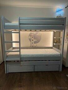 Patrová postel 90/90/200cm 4cm masiv