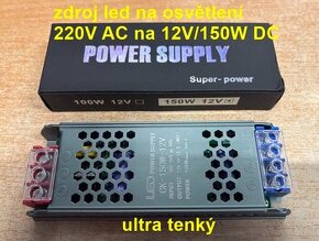 Napájecí zdroj 220V AC / 12V DC 150W pro led osvětlení