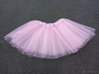 Tylová tutu sukně, délka 30 cm, cca 3-6 let, světle růžová