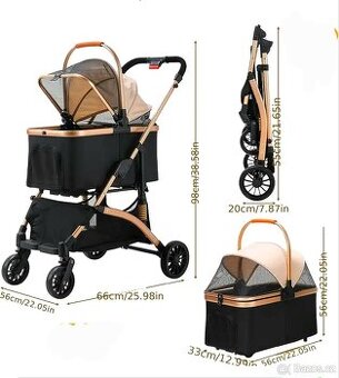 Kočárek pro malé psy nebo kočky.