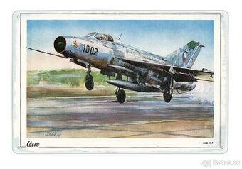 plechová cedule - letadlo Mig-21 F
