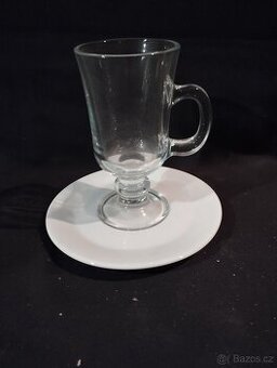 Skleničky s podšálkem na Latté -14ks