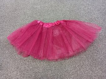 Tylová tutu sukně, délka 30 cm, cca 3-6 let, fuchsiová