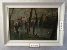 Reprodukce obrazu JEAN-BAPTISTE-CAMILLE COROT DIE BRUCKE VON