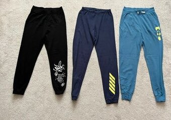2 x chlapecké tepláky + pyžamové kalhoty, H&M, TCM, vel. 170