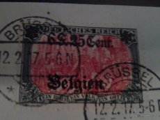 známka LANDESPOST IN BELGIEN 25I BRIEF, 1916, 6 F. 25 C