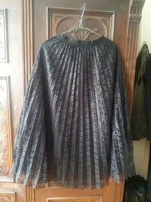 Krajková černá plisé sukně s elastickým pasem, goth, vintage