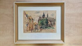 Obraz, malíř Vojtěch Strnad, uhel, 1990