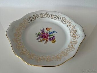 Porcelánový tác Bohemia,zlacený