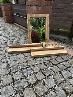 Koupelnový set zrcadlo, police, věšák