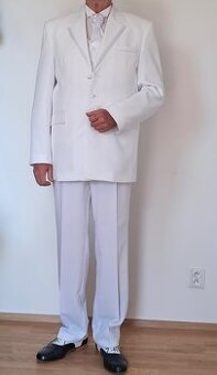 Oblek smoking vel. 54-4 nad 190 cm bílý