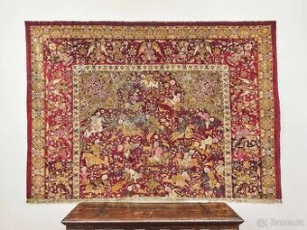 Sběratelský starožitný koberec Tabriz z 18. století