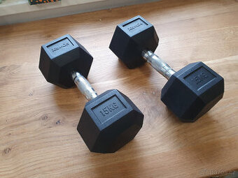 šestihranné činky 2x15kg (NOVÉ) - HEXA