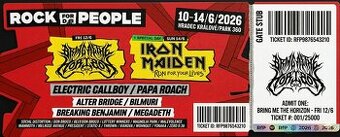2x lístky na Rock for People 2026 + neděle Iron Maiden