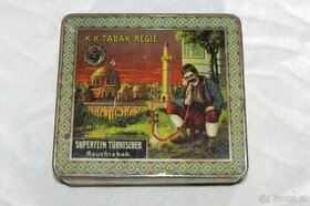 Rakousko uherská plechová krabička na tabák