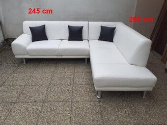 sedačka-sedací souprava pravá kůže + taburet