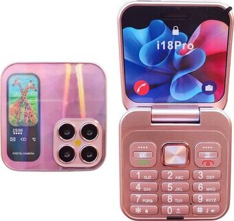 Mini skládací mobilní telefon i18 Pro Dual Sim