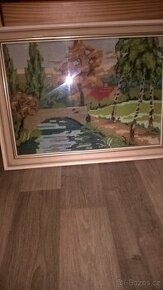 Obraz vyšívaný příroda